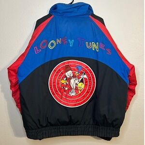 VTG Looney Tunes Marvin Martian Tasmanian Devil Bomber Jacket XL Daniel Young